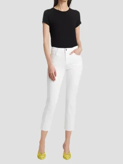 Sada High Rise Crop Slim Blanc
