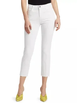 Sada High Rise Crop Slim Blanc